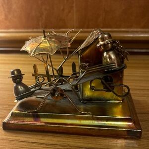 Berkeley Vintage Copper Tin Music Box It's A Small World WORKS See Saw